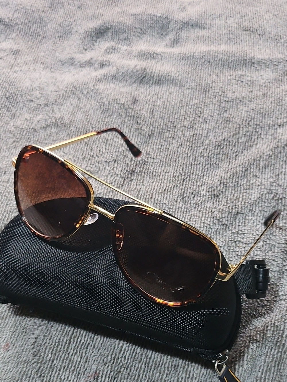 Mens Gold Frame Brown Lens Aviator Sunglasses
